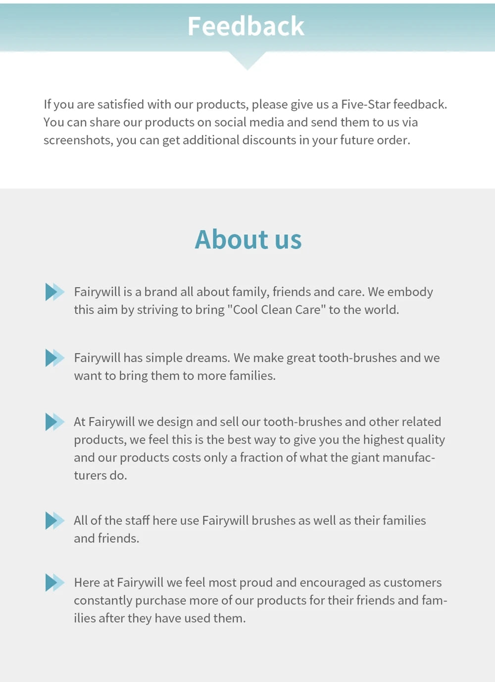 Fairywill Professional Electric Sonic Toothbrush Waterproof Powerful Fast Charging Smart Timer Replacement Heads Travel Case