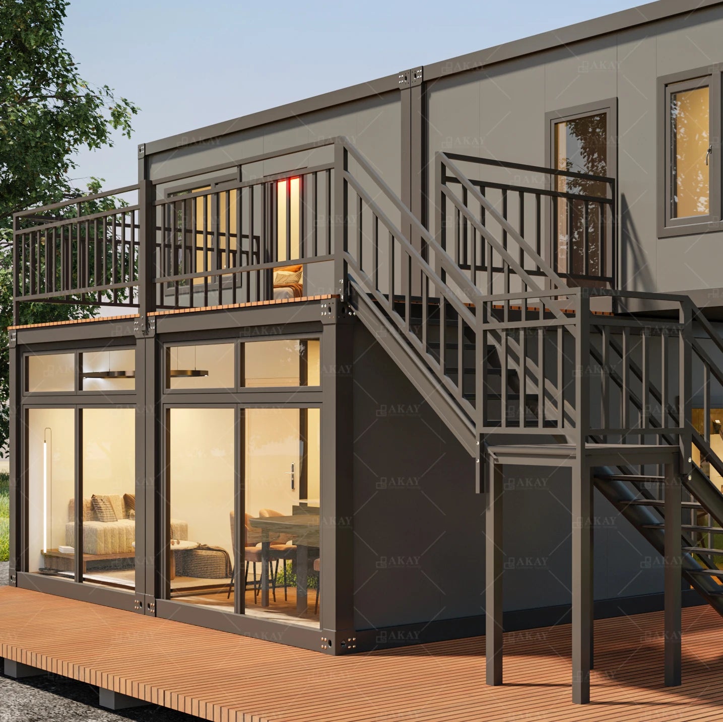 2 Storey Shipping Container Homes 20ft 40 Ft Luxury Prefa Container Office Modern House Hotel