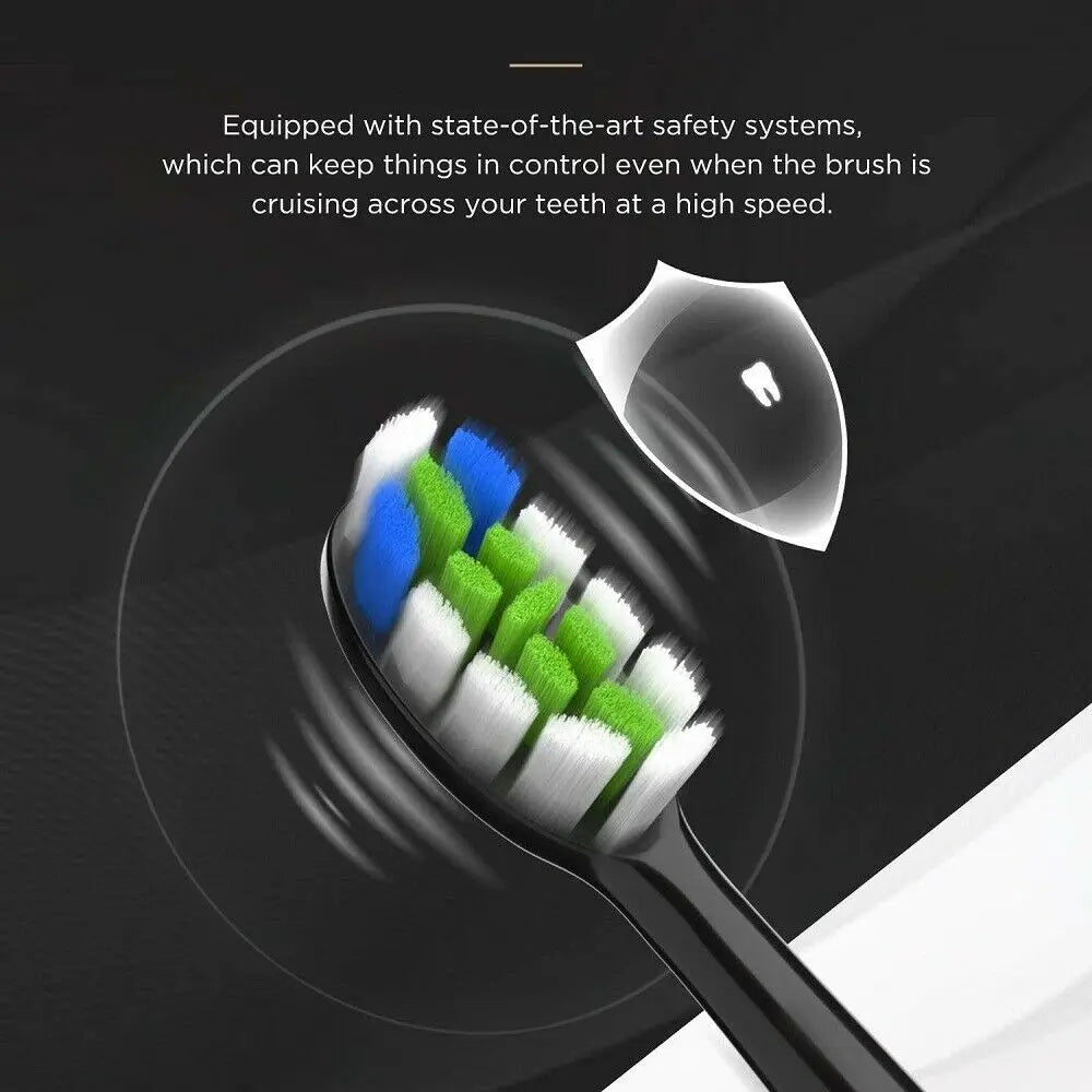 Fairywill Professional Electric Sonic Toothbrush Waterproof Powerful Fast Charging Smart Timer Replacement Heads Travel Case