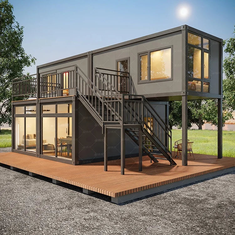 2 Storey Shipping Container Homes 20ft 40 Ft Luxury Prefa Container Office Modern House Hotel