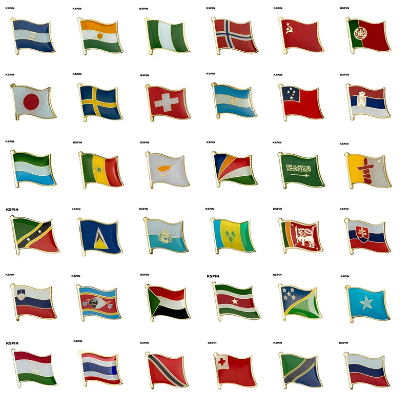 Flag Laple Pin Badge Brooch Albania Algeria Montenegro U.A.E. Oman Azerbaijan Ethiopia Ireland Estonia Andorra Austria Australia