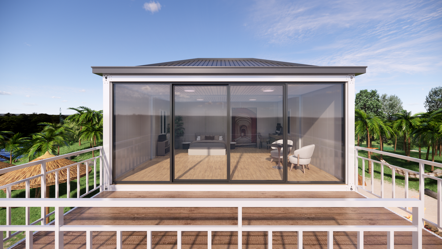 two floor prefab house container house with 2 garage amazing price