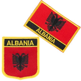 Albania Iron on Flag Patches Saw on Badges Patches for Clothing PT0001-3