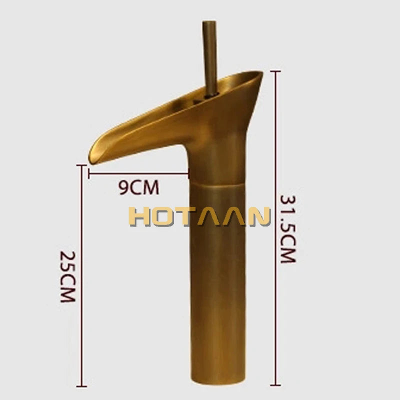 . Basin Faucet Antique Brass waterfall Bathroom Basin Sink Mixer Tap Crane,torneira YT-5039