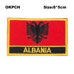 Albania Iron on Flag Patches Saw on Badges Patches for Clothing PT0001-3