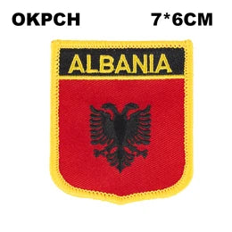 Albania Iron on Flag Patches Saw on Badges Patches for Clothing PT0001-3