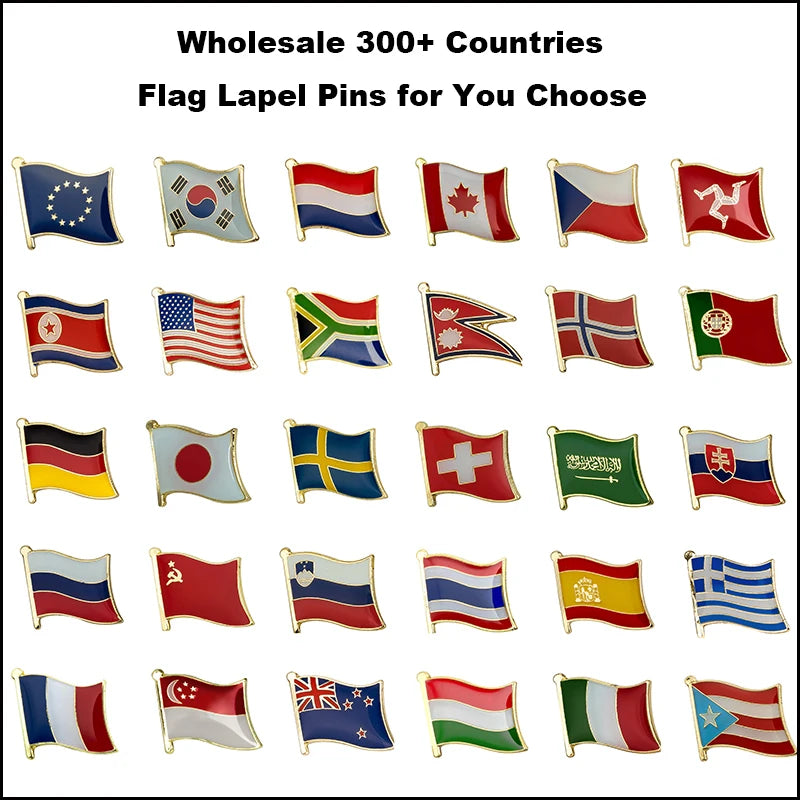 Flag Laple Pin Badge Brooch Albania Algeria Montenegro U.A.E. Oman Azerbaijan Ethiopia Ireland Estonia Andorra Austria Australia