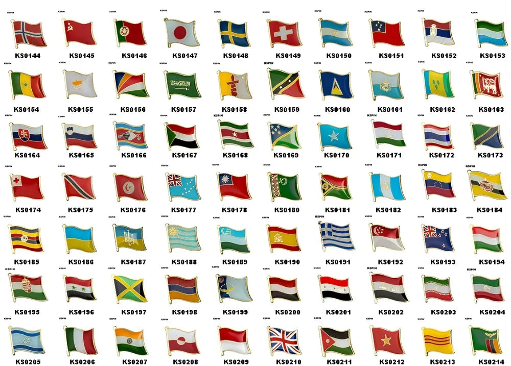 Flag Laple Pin Badge Brooch Albania Algeria Montenegro U.A.E. Oman Azerbaijan Ethiopia Ireland Estonia Andorra Austria Australia