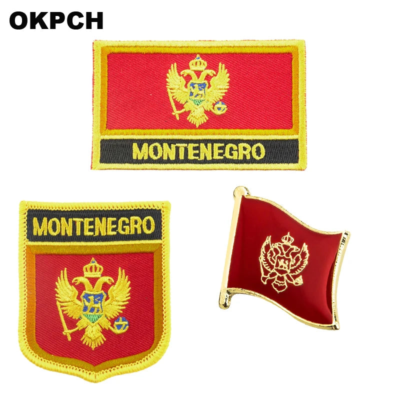 Albania Iron on Flag Patches Saw on Badges Patches for Clothing PT0001-3