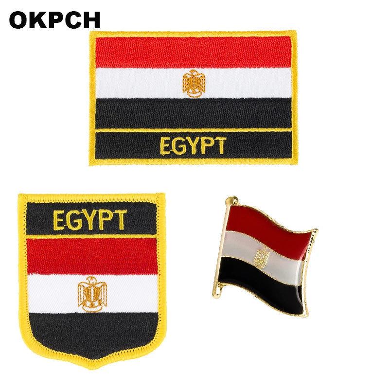 Albania Iron on Flag Patches Saw on Badges Patches for Clothing PT0001-3