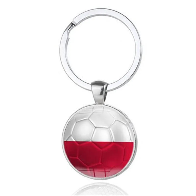 100pcs New 2018 Football Car Keychain Keyring For Denmark Finland Iceland Albania Andorra Austria Estonia Poland Flags