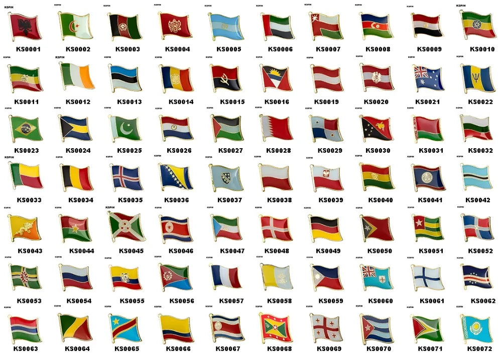 Flag Laple Pin Badge Brooch Albania Algeria Montenegro U.A.E. Oman Azerbaijan Ethiopia Ireland Estonia Andorra Austria Australia