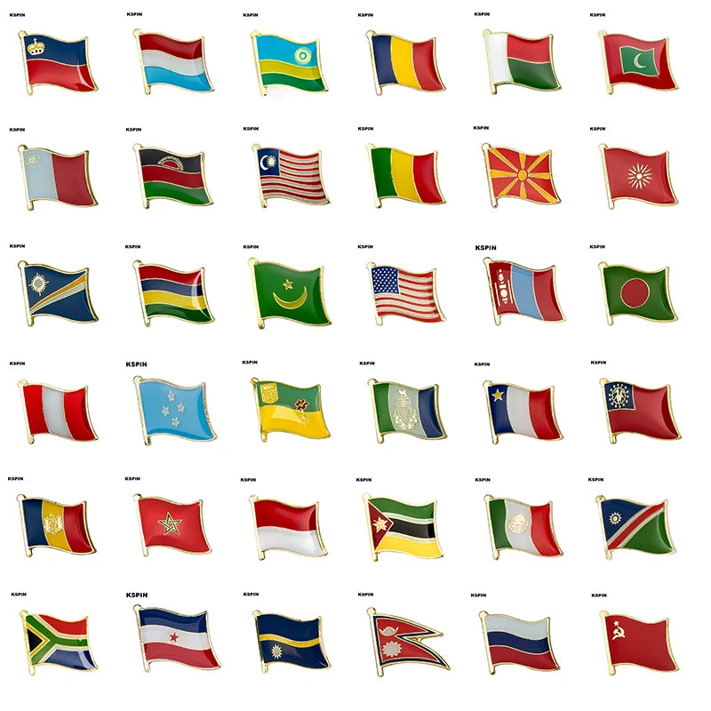 Flag Laple Pin Badge Brooch Albania Algeria Montenegro U.A.E. Oman Azerbaijan Ethiopia Ireland Estonia Andorra Austria Australia