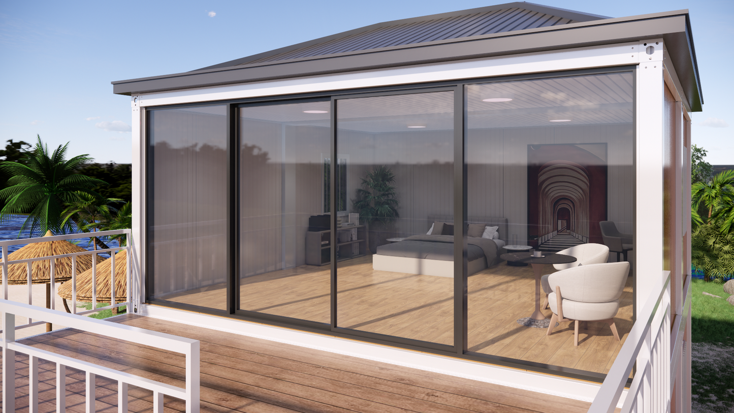two floor prefab house container house with 2 garage amazing price