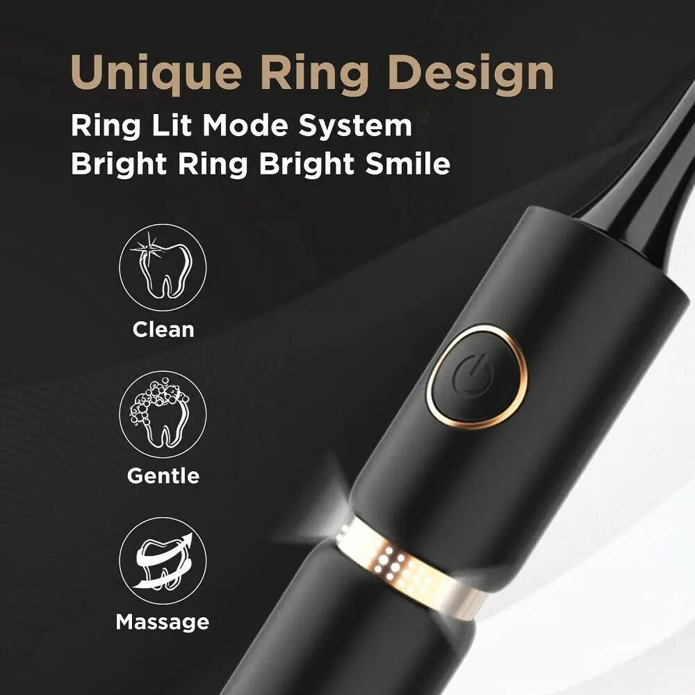 Fairywill Professional Electric Sonic Toothbrush Waterproof Powerful Fast Charging Smart Timer Replacement Heads Travel Case