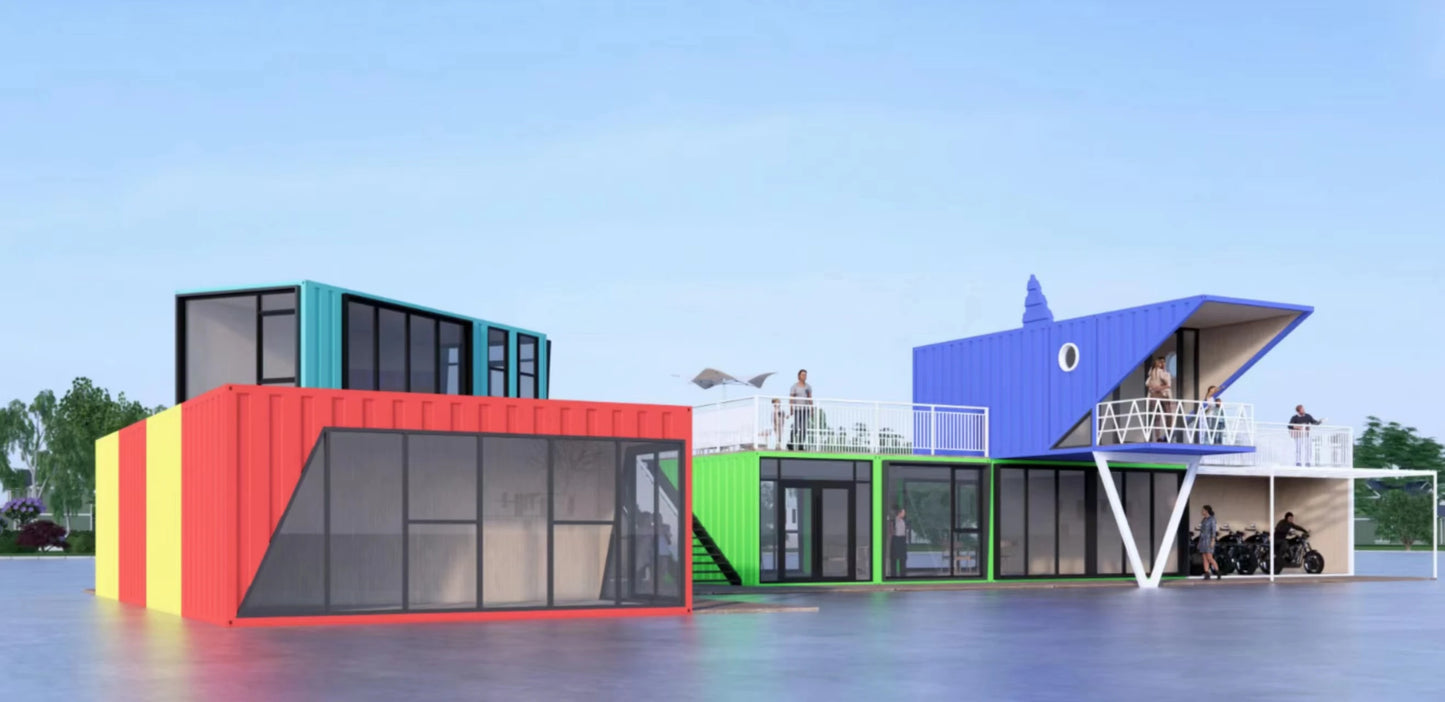 2 Storey Shipping Container Homes 20ft 40 Ft Luxury Prefa Container Office Modern House Hotel