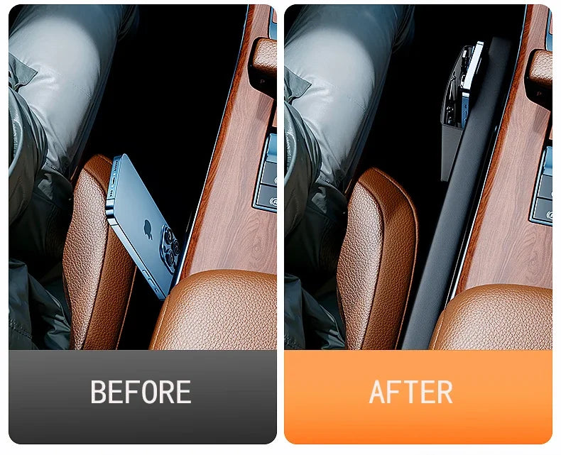 Car Seat Gap Filler Plug Leather Auto Leak Proof Anti Drop Storage For Driver Interior Phone Cards Eyeglasses Pockets Organizer