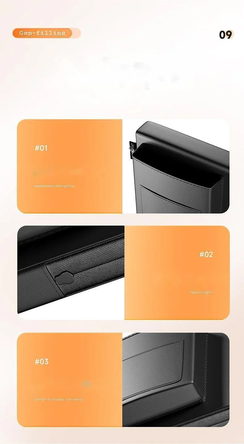 Car Seat Gap Filler Plug Leather Auto Leak Proof Anti Drop Storage For Driver Interior Phone Cards Eyeglasses Pockets Organizer