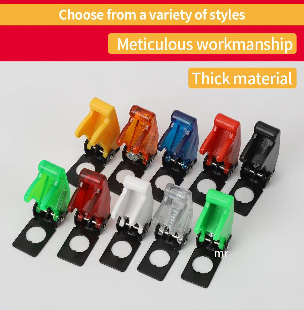 1PCS transparent Toggle-Switch 12mm Red, blue green white purple yellow toggle switch cover dustproof