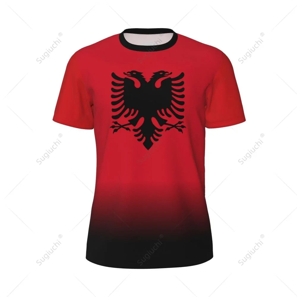Sports Mesh T-shirt Albania Flag For Running Bike Soccer Tennis Football Fitness Tees 3D Printed Custom