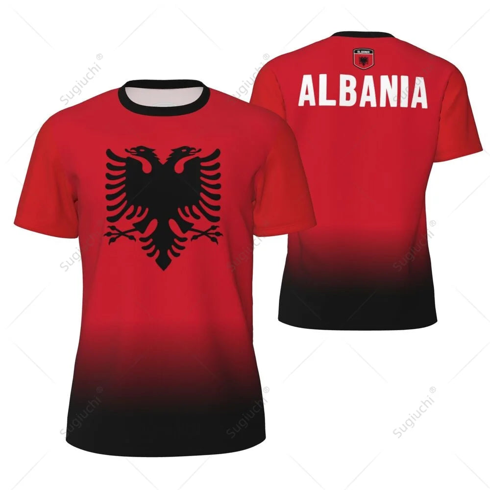 Sports Mesh T-shirt Albania Flag For Running Bike Soccer Tennis Football Fitness Tees 3D Printed Custom