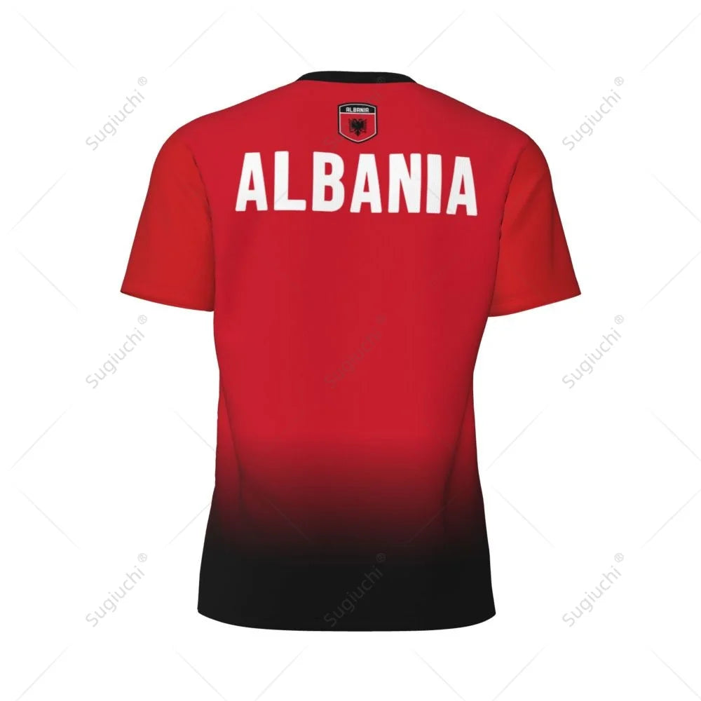 Sports Mesh T-shirt Albania Flag For Running Bike Soccer Tennis Football Fitness Tees 3D Printed Custom