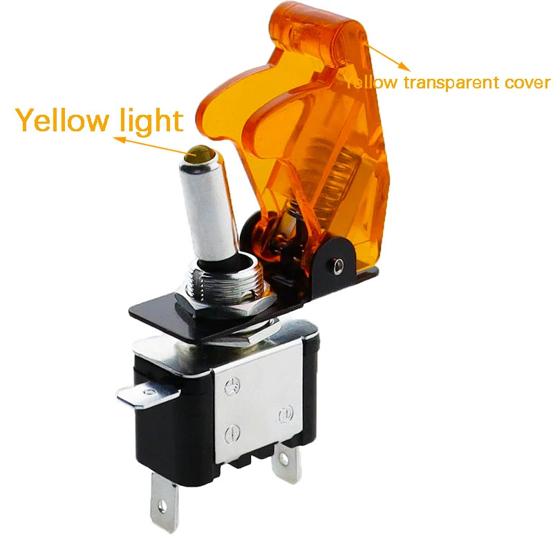 1set Auto Car Boat Truck ASW-07D Led Toggle Switch With Safety Aircraft Flip Up Cover Red Blue Green Yellow White 12V20A