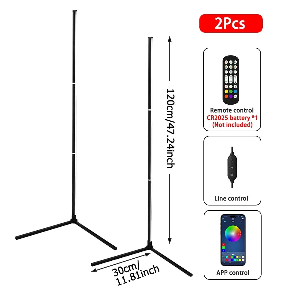 Smart RGB Dream Color Floor Lamp with Music Sync Modern 16 Million Color Changing Standing Mood Light with APP & Remote Control