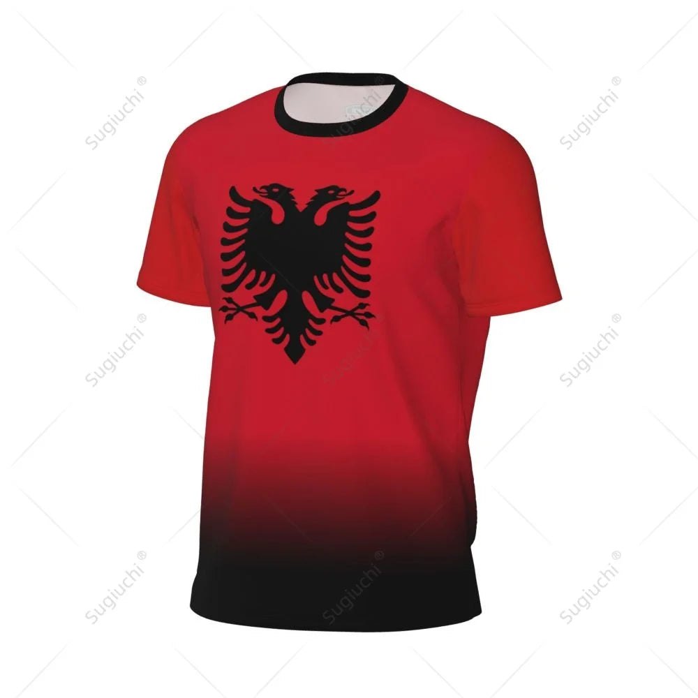 Sports Mesh T-shirt Albania Flag For Running Bike Soccer Tennis Football Fitness Tees 3D Printed Custom