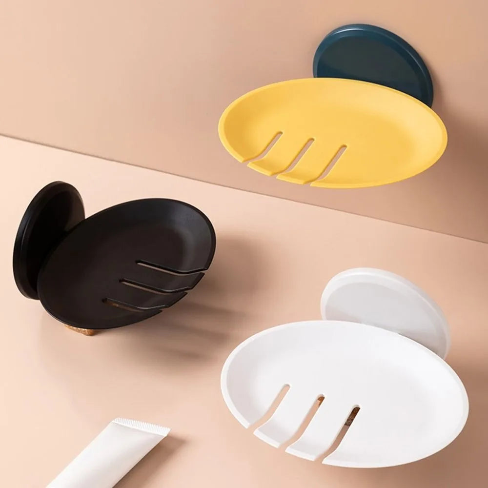 Punch-free Soap Dish Quality Wall Hanging Suction Cup Soap Box Non-slip Self Draining Soap Holder Bathroom