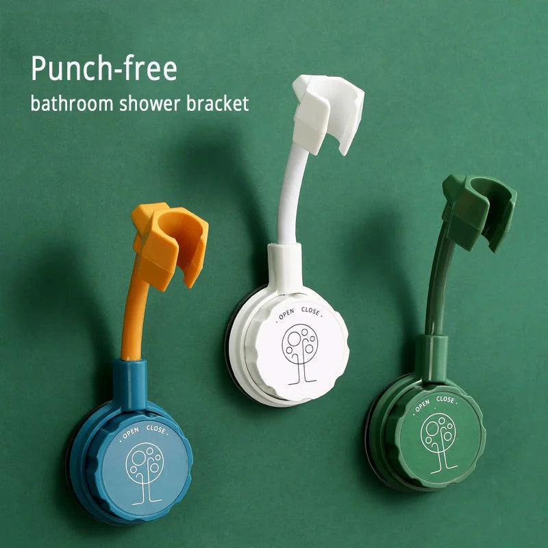 Suction Cup Shower Holder Adjustable Punch-Free 360 Rotation Shower Head Holder Universal Bathroom Bracket Nozzle Base Stand