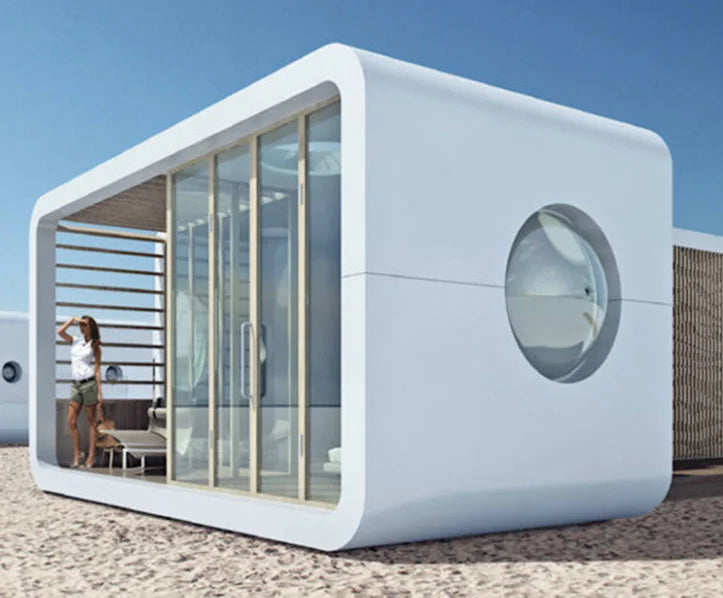 Prefabricated colored steel material Prefab Bolt Container House ,Integrated Space capsule container mobile house building