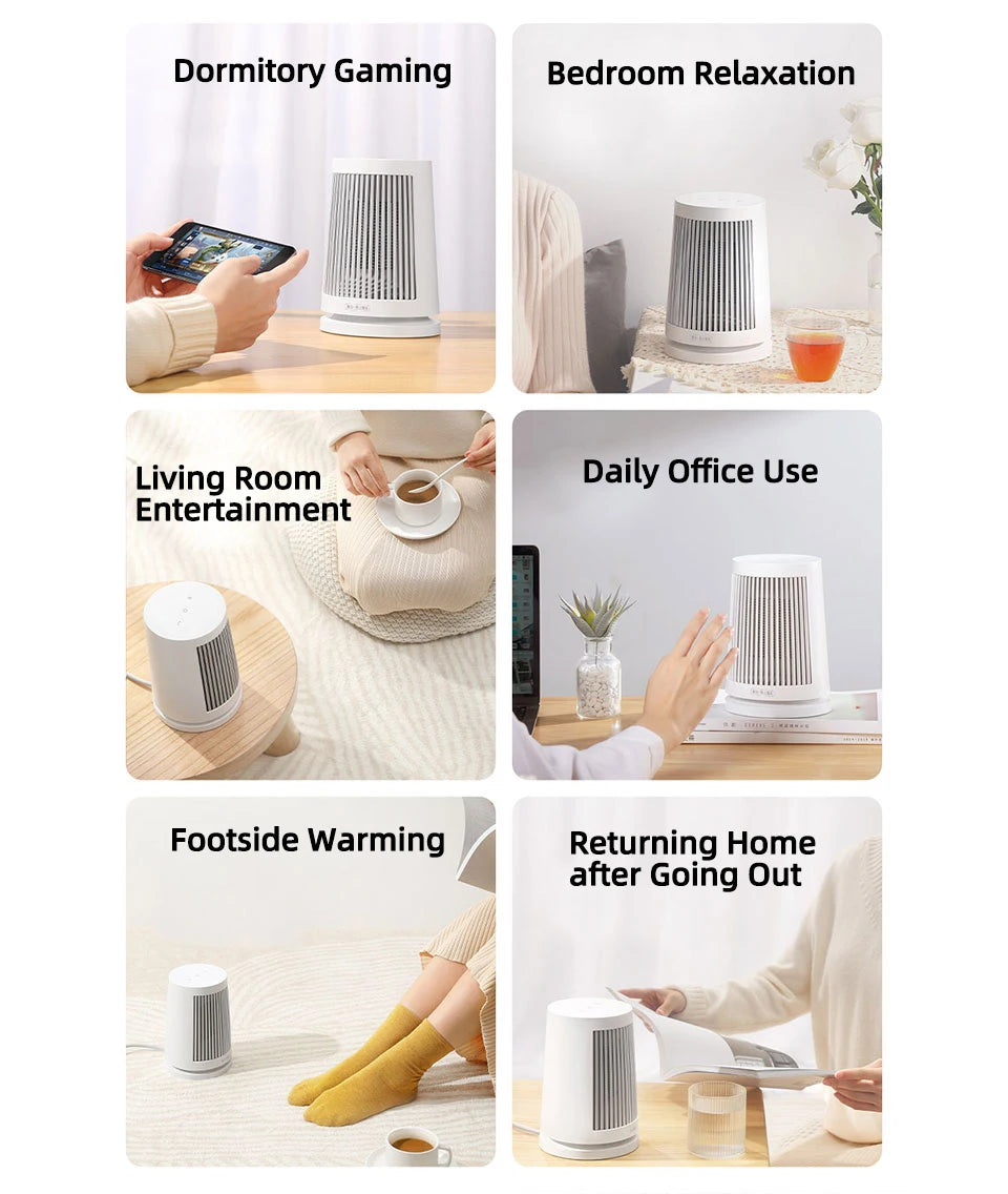 Xiaomi Mijia Desktop Electric Heaters 220V Home Room 600W PTC Ceramics Heating Mini Household for Winter Radiator Machine