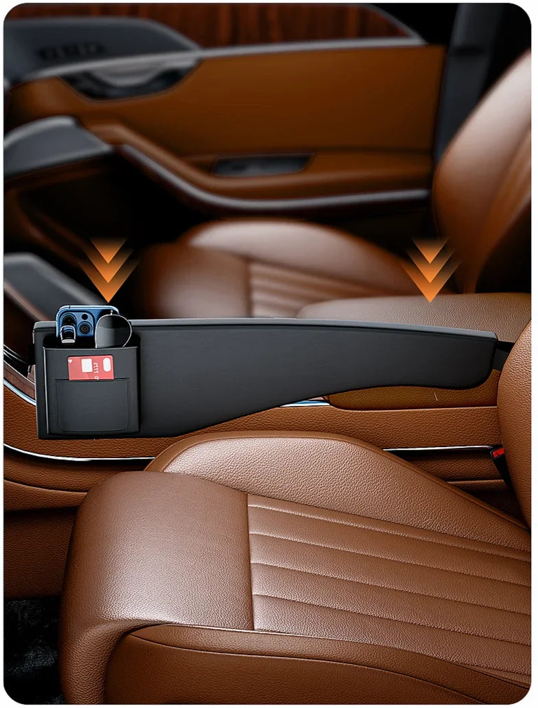 Car Seat Gap Filler Plug Leather Auto Leak Proof Anti Drop Storage For Driver Interior Phone Cards Eyeglasses Pockets Organizer
