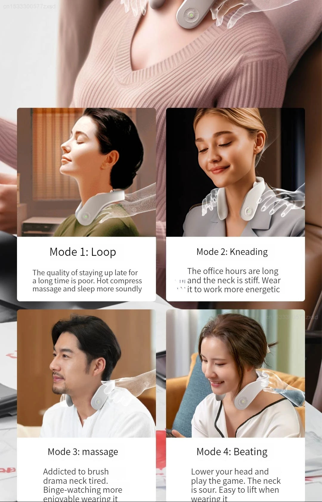 Xiaomi Jeeback K1 Electric Wireless Neck Massager Relieve Neck Pain Relax Massage Muscles Mitigation Fatigue Household Portable