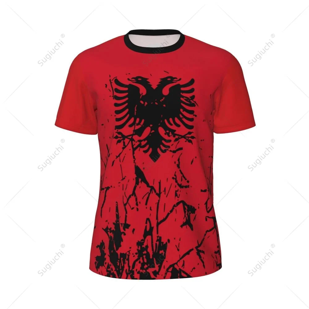 Sports Mesh T-shirt Albania Flag For Running Bike Soccer Tennis Football Fitness Tees 3D Printed Custom