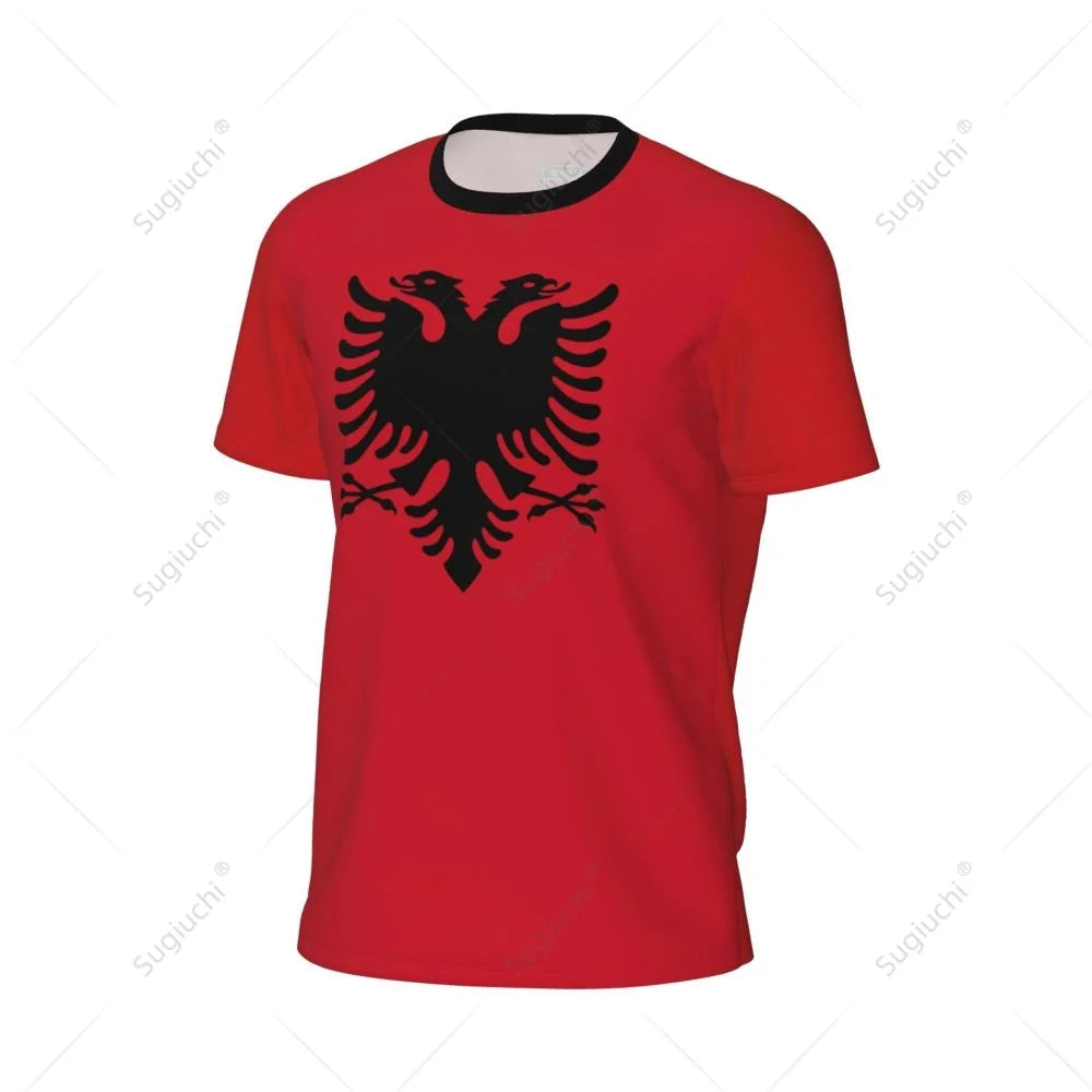Sports Mesh T-shirt Albania Flag For Running Bike Soccer Tennis Football Fitness Tees 3D Printed Custom