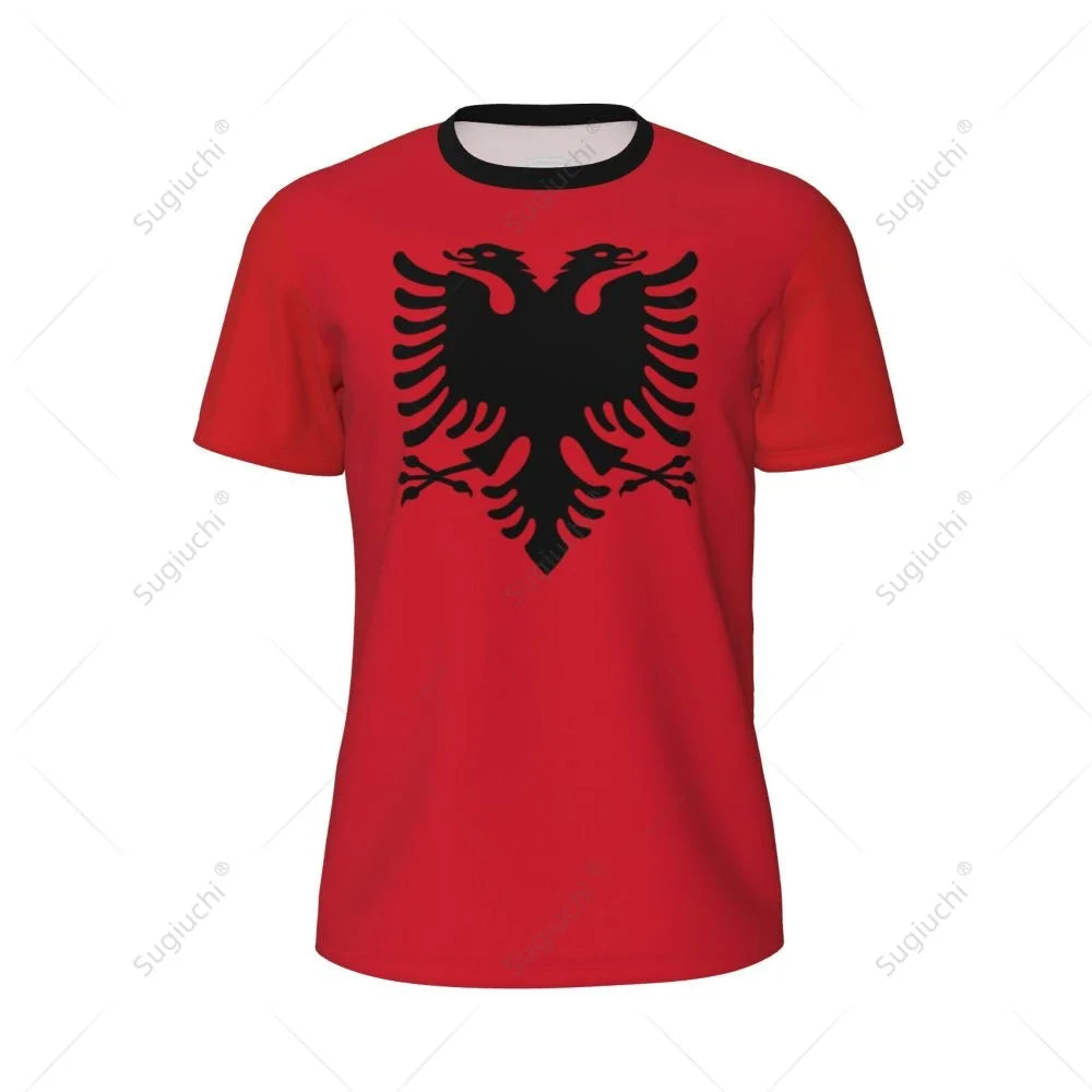 Sports Mesh T-shirt Albania Flag For Running Bike Soccer Tennis Football Fitness Tees 3D Printed Custom
