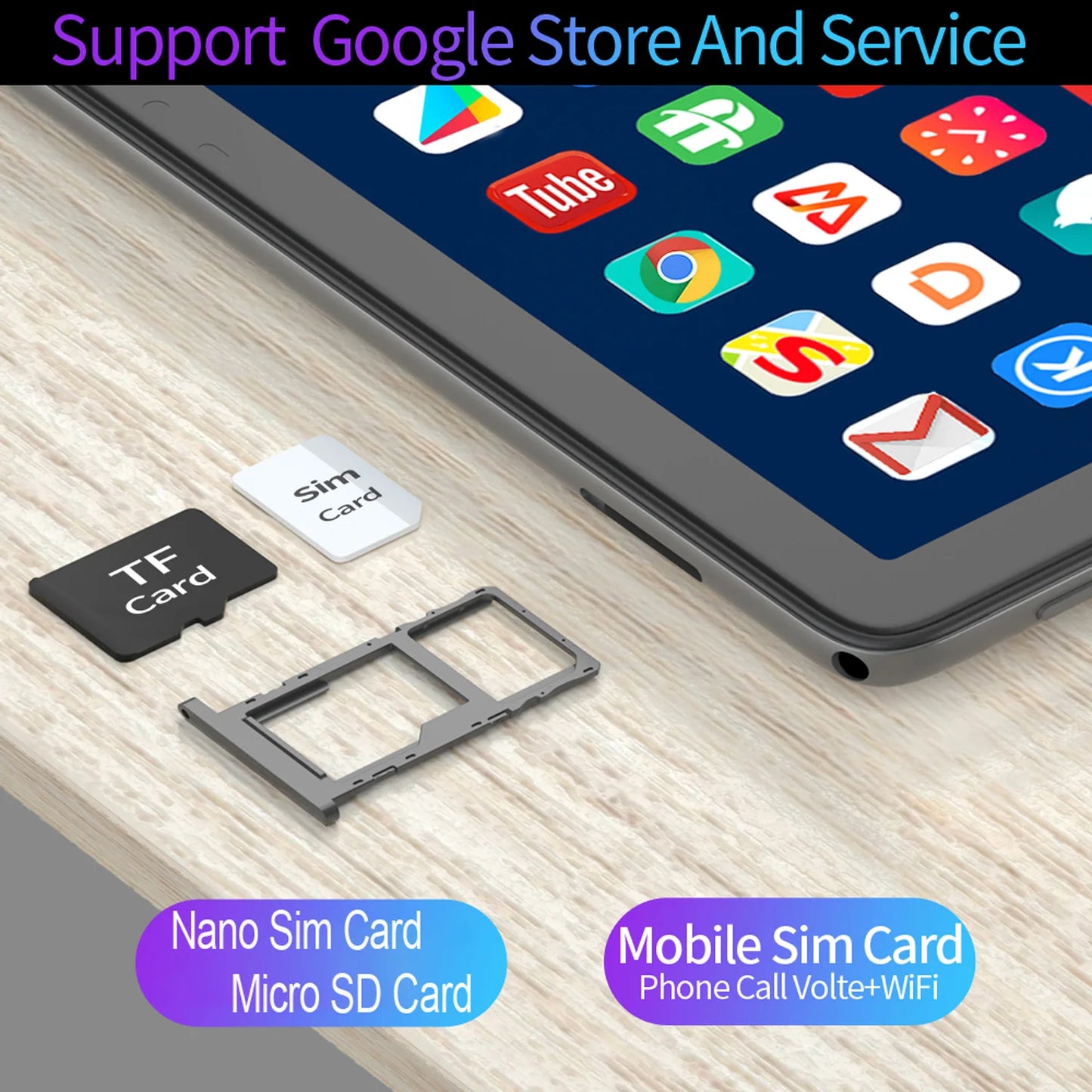 New 10.1 Inch Google 3G Phone Call Tablets Octa Core Android 11 Version Dual SIM WiFi Bluetooth Tablet PC 4GB+64GB ROM