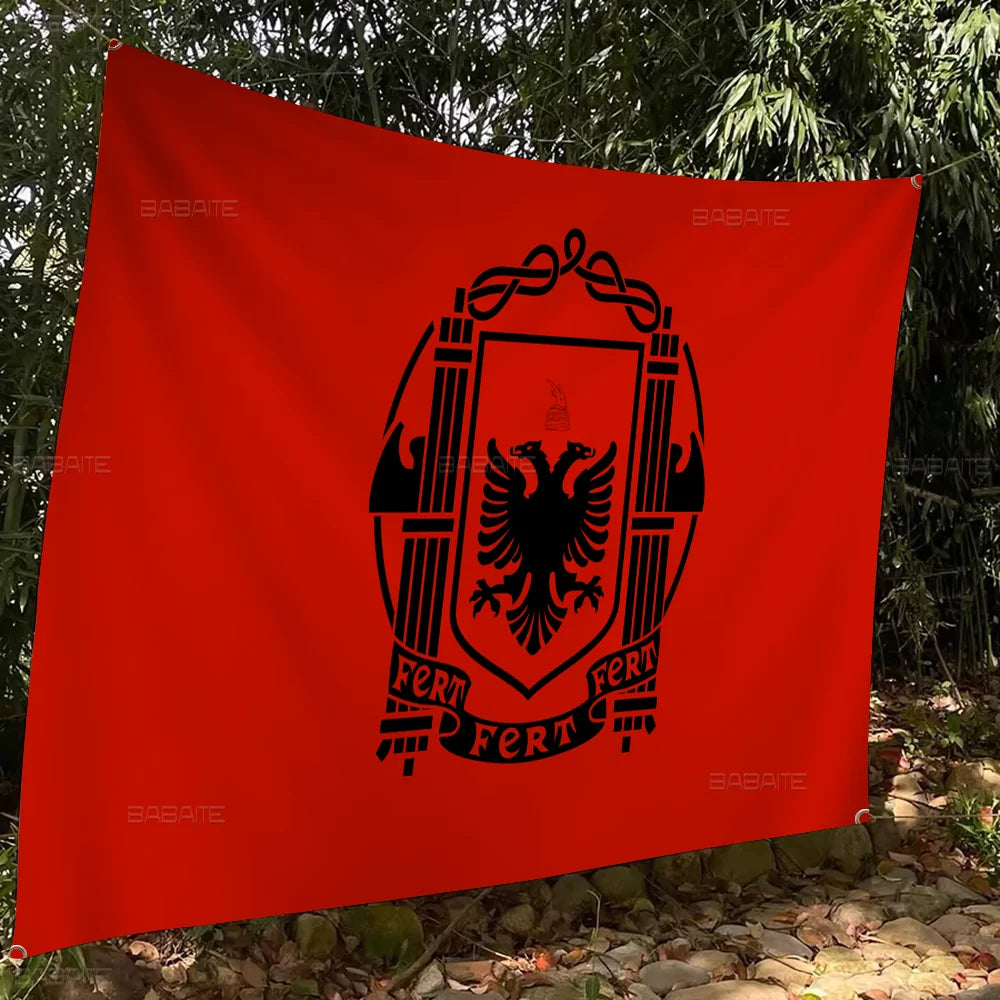 Albania Albanians National Flag Creative Pattern Hanging Flag Polyester Printed Banner Hand Pulled Flag