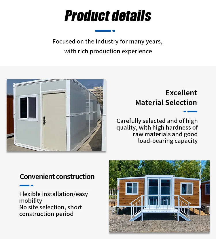 20ft Folding Expandable Container House 3 Bedroom Prefabrication Tiny Room Modular BathRoom 40Ft Prefab