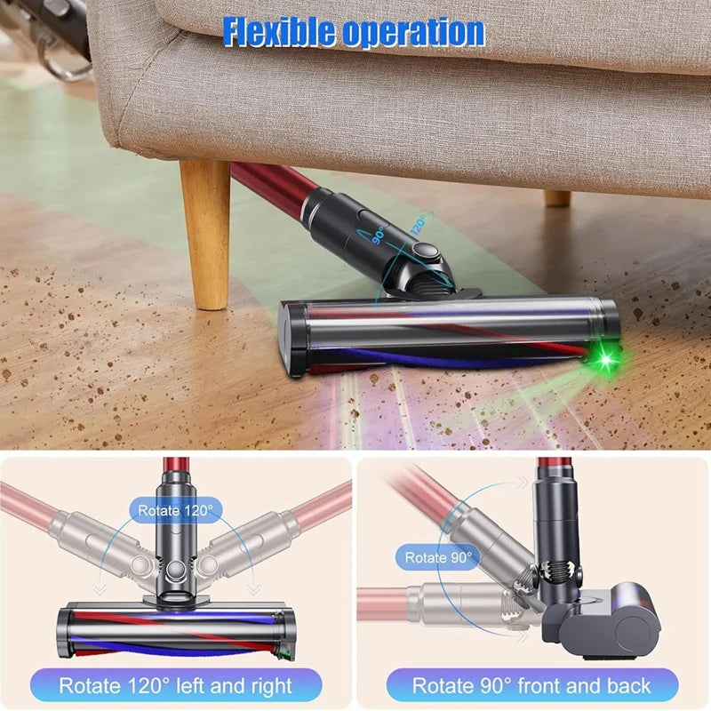 Vacuum Head For Dyson V7 V8 V10 V11 V15 Vacuum Cleaner Floor Nozzle Brush Head With LED, Illuminates Dust