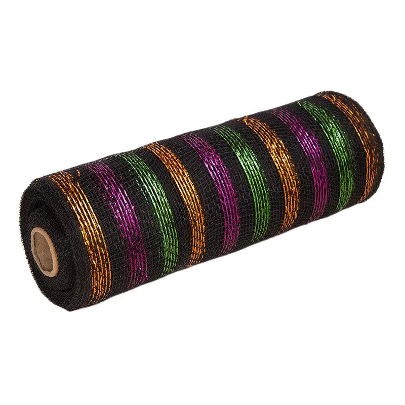 26cm 10yards Deco Poly Mesh Ribbon 10 Inch Wide Metallic Ribbon For Christmas Decoration Valentine's Day Diy Wrapping Ribbons