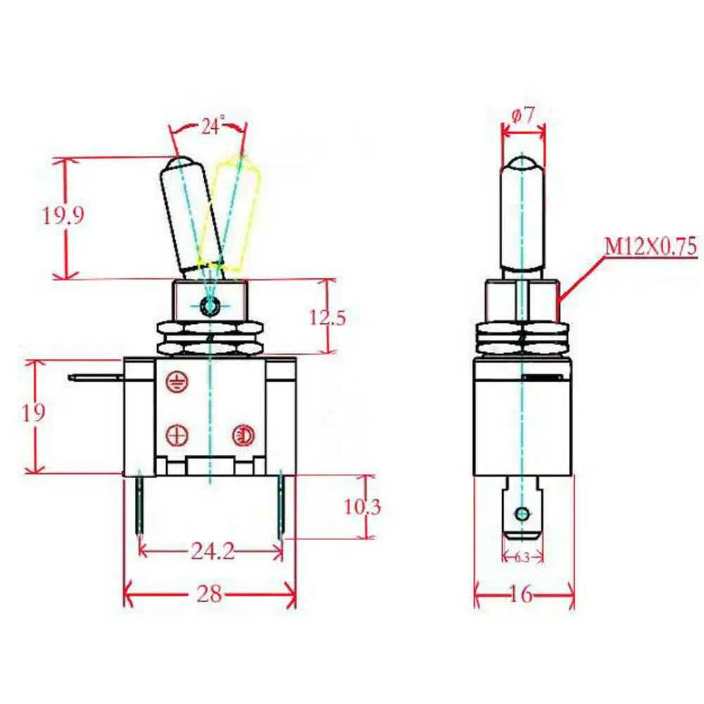 1set Auto Car Boat Truck ASW-07D Led Toggle Switch With Safety Aircraft Flip Up Cover Red Blue Green Yellow White 12V20A