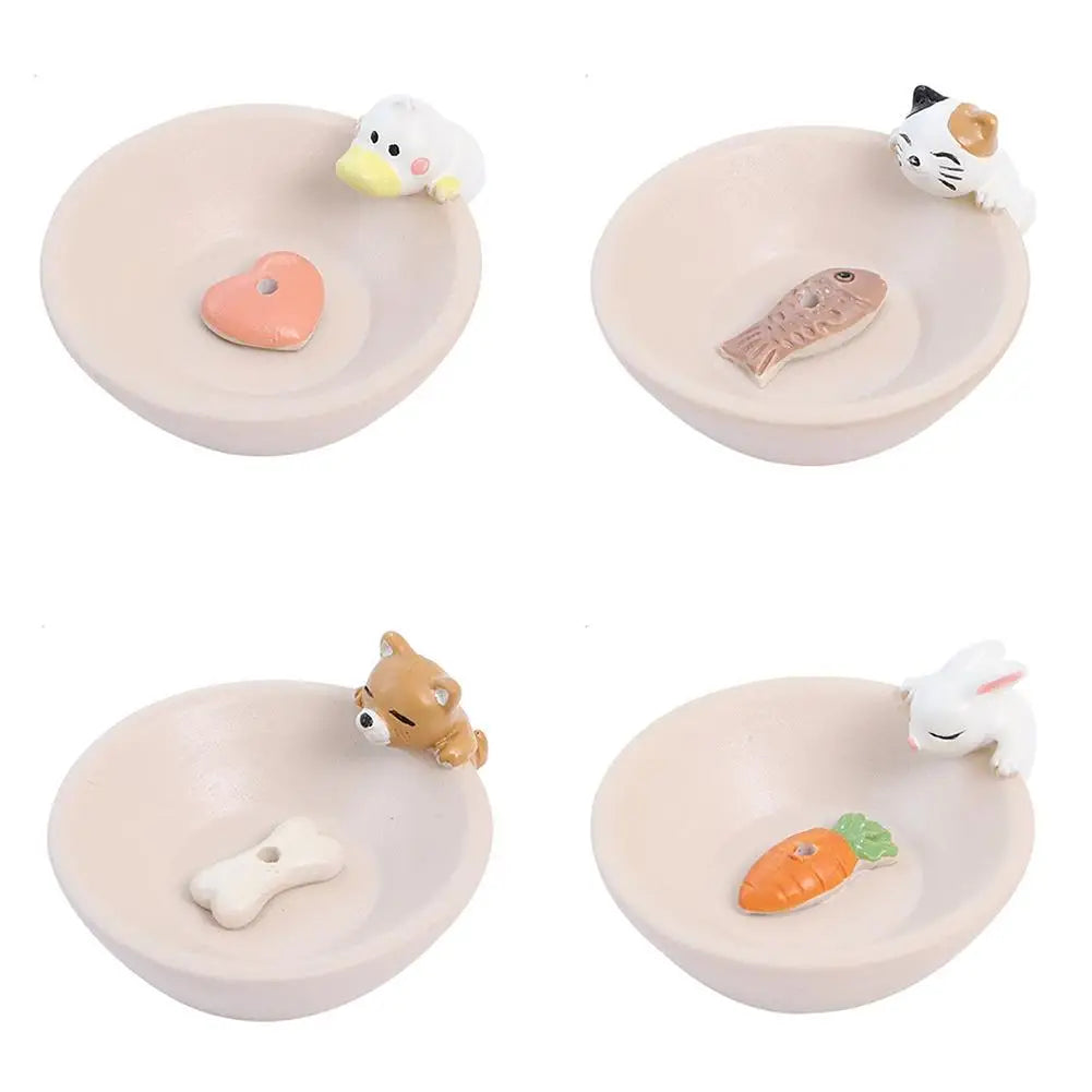 Cartoon Animal Incense Seat Small Incense Burner Incense Indoor Home Office Ornaments Animal Theme Cat Incense Stick Holder