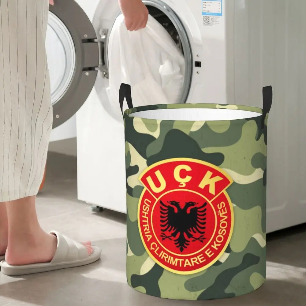 Albania Laundry Basket Foldable Albanian Pride Clothes Hamper for Baby Kids Toys Storage Bin