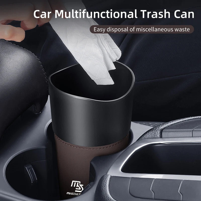Car Trash Bin Console Rubbish Cans Storage Phone Holder Garbage Box For Mazda 6 3 CX5 5 2 323 CX7 Demio Atenza MX30 CX9 RX8 RX7