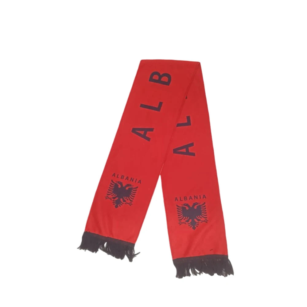 Flagnshow Flat knit Double Side Printing Albania Flag Scarf With tassel