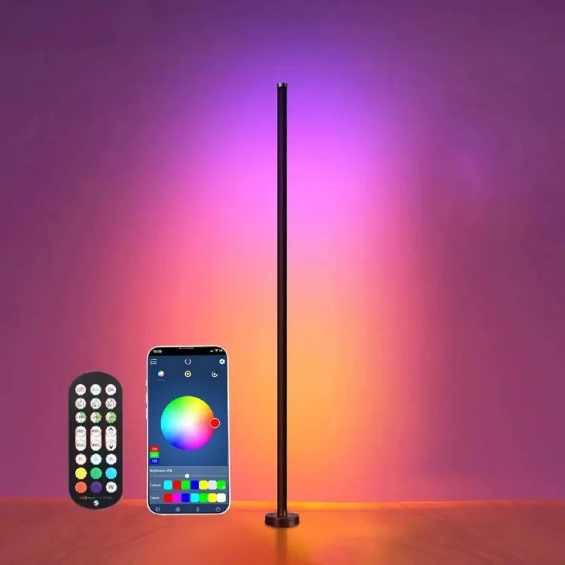 Smart RGB Dream Color Floor Lamp with Music Sync Modern 16 Million Color Changing Standing Mood Light with APP & Remote Control