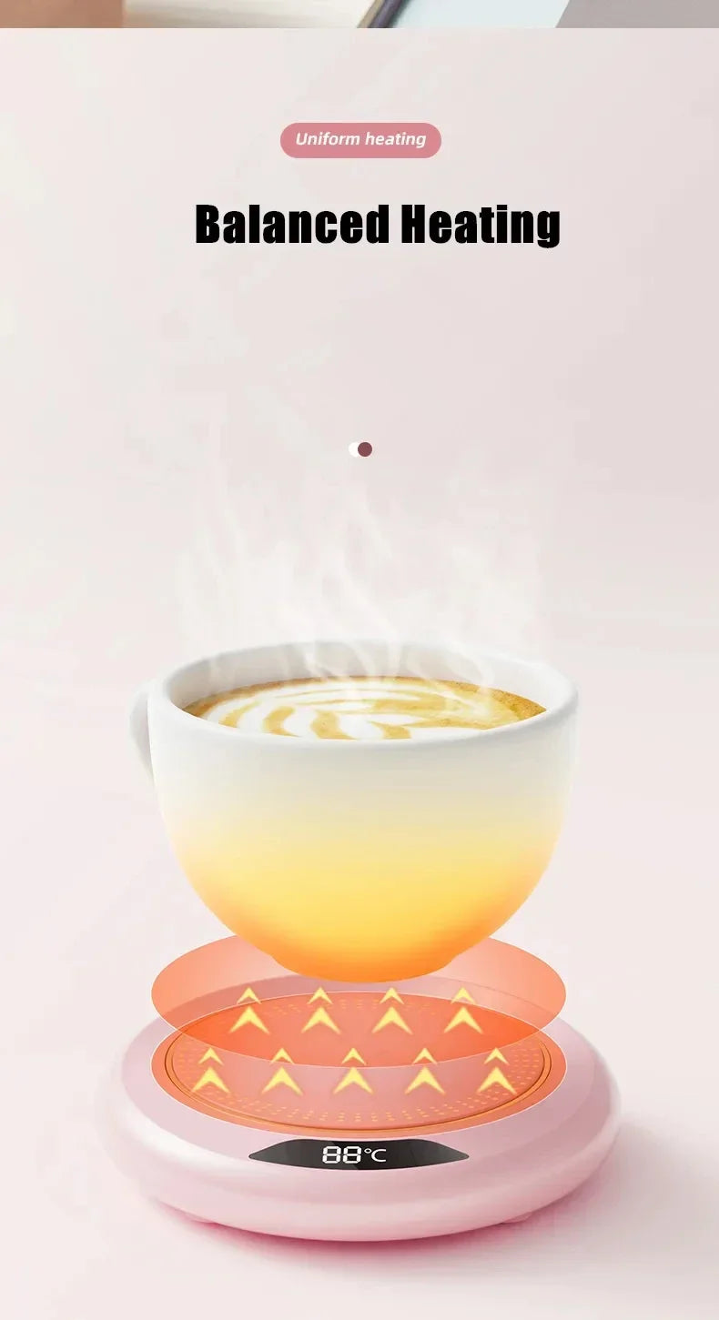Thermostatic Heating Coaster USB Home Heat Cup Coaster 3-speed Adjustment Heating 55 Degrees Constant Electric Water Cup Warmer